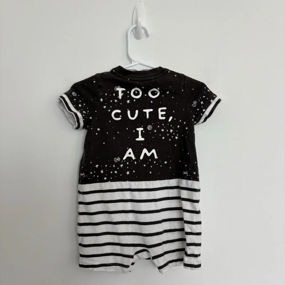 Baby Gap Baby Yoda Star Wars One Piece Size 18-24 Months Gray White 100% Cotton